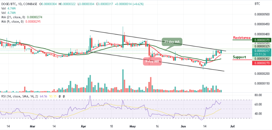 DOGE-BTC price chart